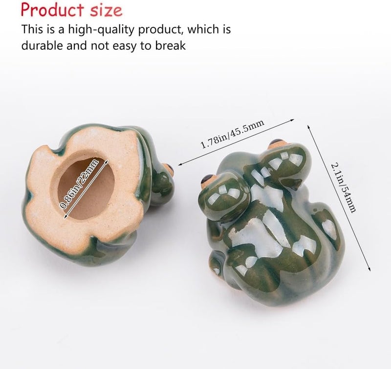 WSDMAVIS 2Pcs Funny Frog Toilet Bolt Caps Decorative Cute Frog Covers Aquarium Fish Tank Decoration Ceramic Big Eyes Frog Toilet Bolt Screws Covers for Bathroom Décor - Image 4